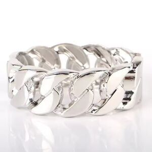 Brand New Silver Tone Chain Style Bangle Bracelet